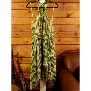 Vince Camuto Leaf Patterned size 12 Halter Dress